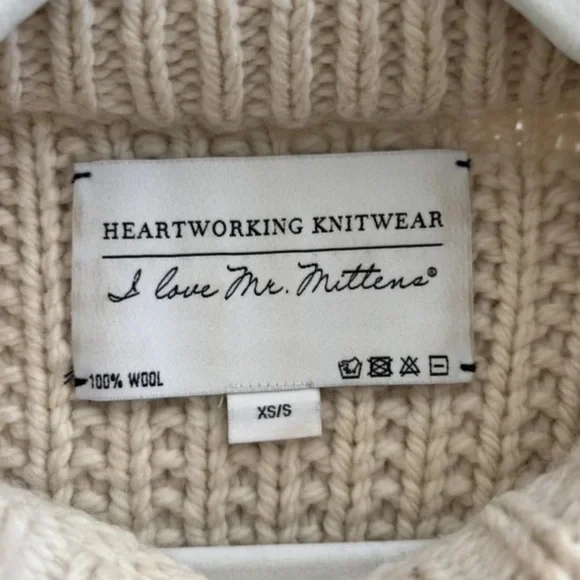 I Love Mr. Mittens Cream Wool Sweater